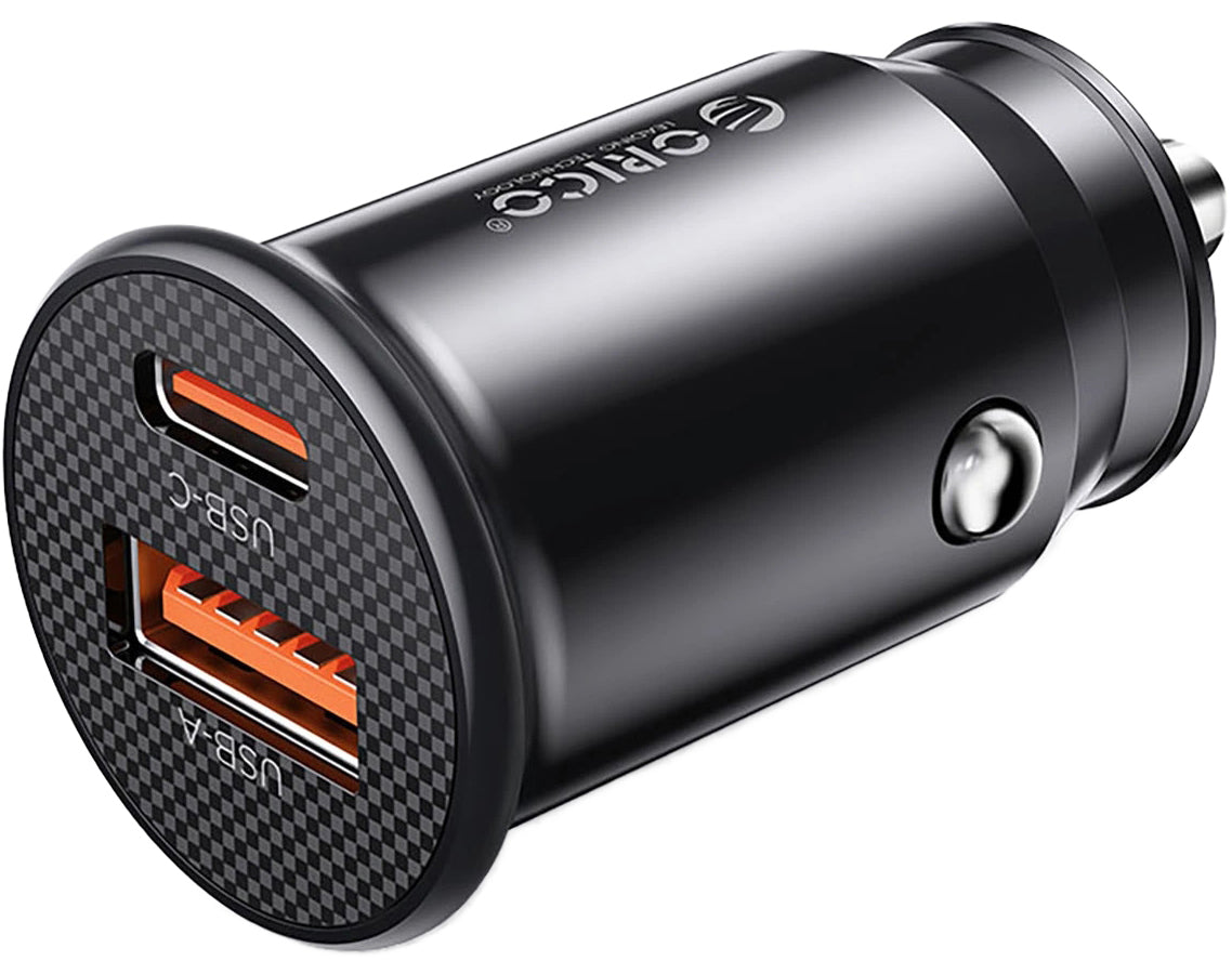 Auto nabíječka Orico PowerMini, 30W, 3A, 1 x USB-A - 1 x USB-C, černá