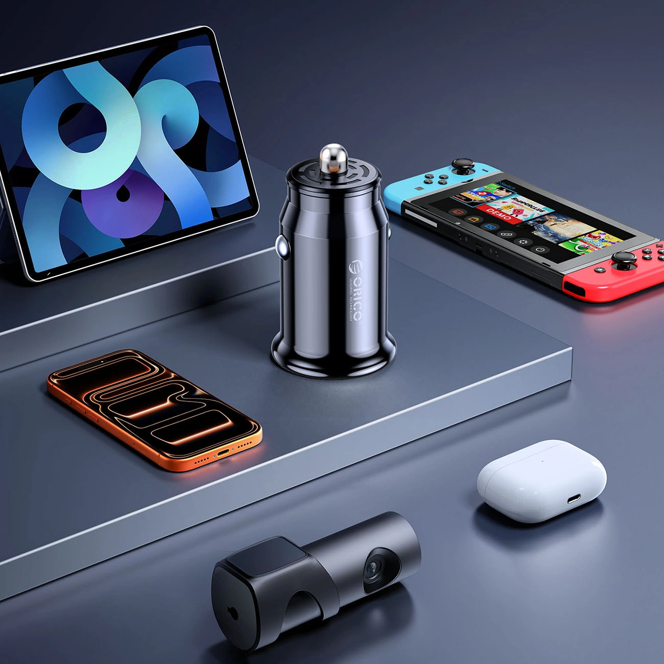 Auto nabíječka Orico PowerMini, 30W, 3A, 1 x USB-A - 1 x USB-C, černá
