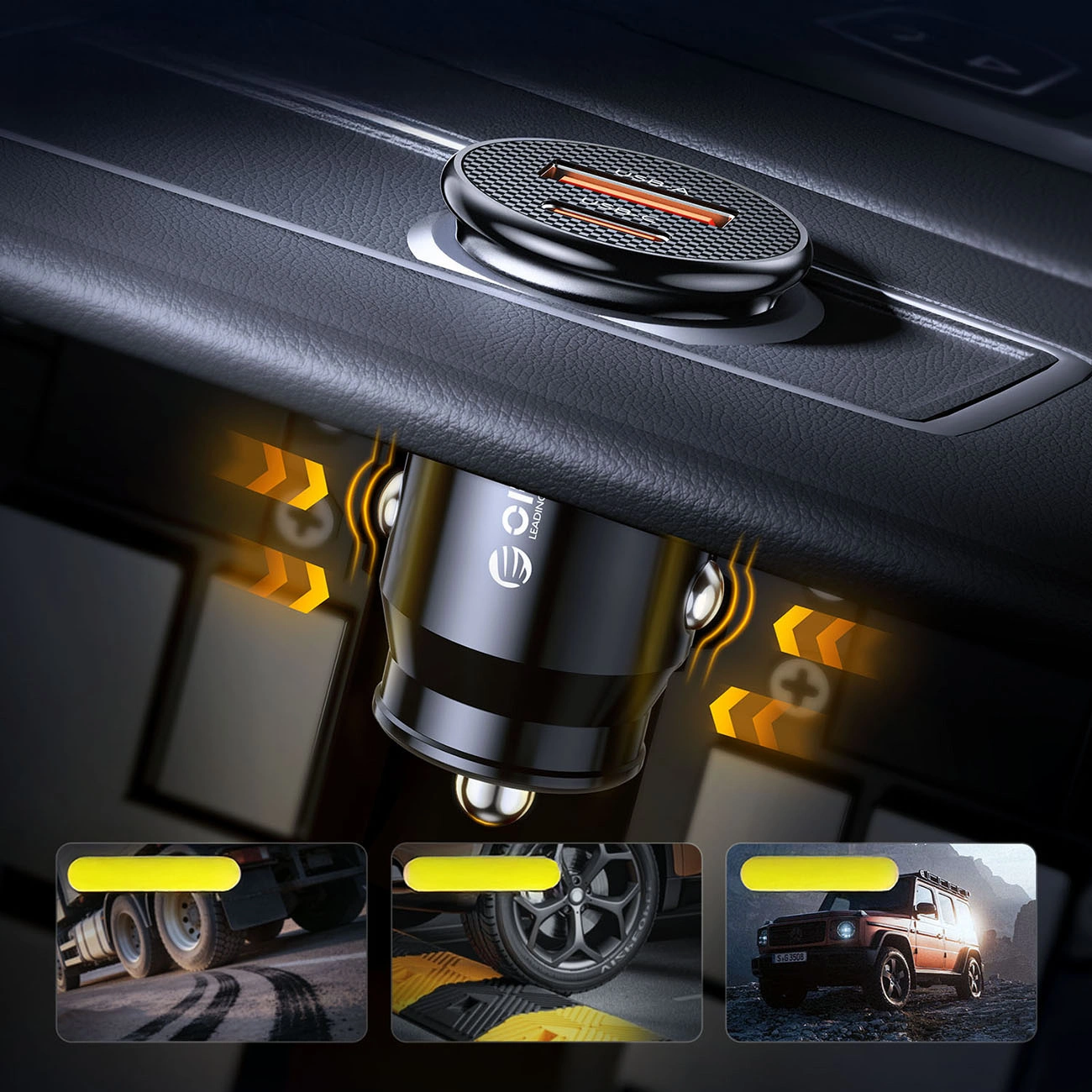Auto nabíječka Orico PowerMini, 30W, 3A, 1 x USB-A - 1 x USB-C, černá
