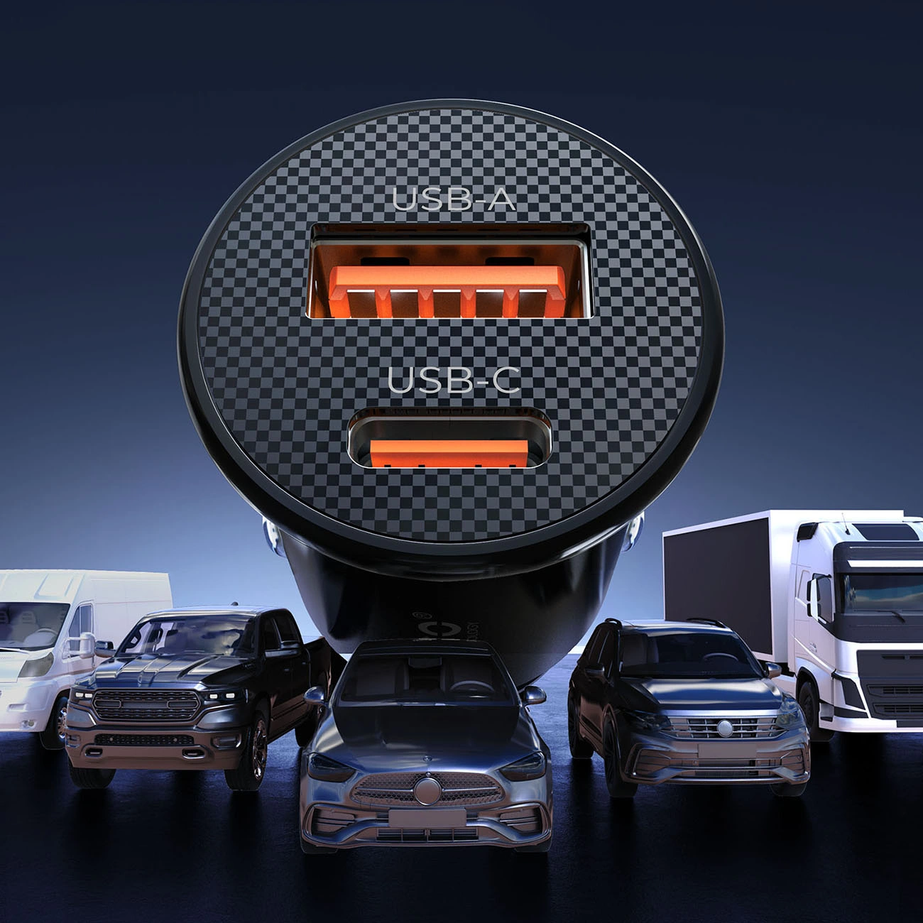Auto nabíječka Orico PowerMini, 30W, 3A, 1 x USB-A - 1 x USB-C, černá