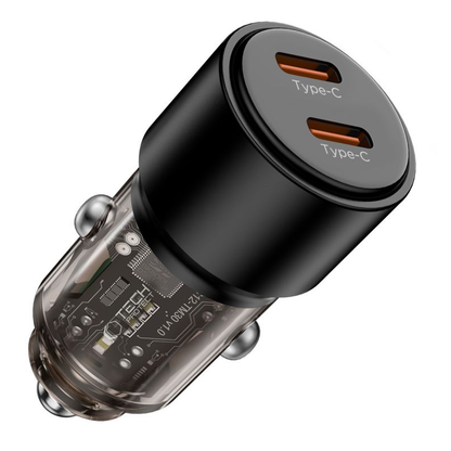 Auto nabíječka Tech-Protect CC03, 100W, 3,25A, 2 x USB-C, černá