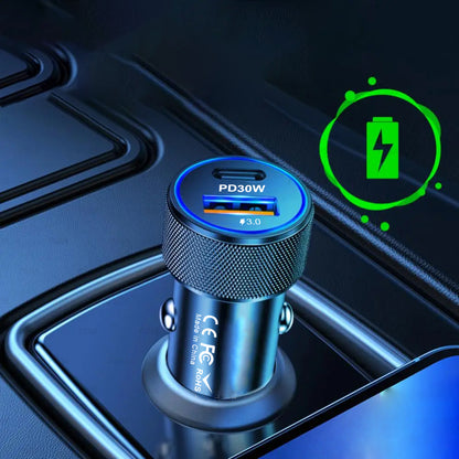 Auto nabíječka Techsuit C2 VoltDuo, 30W, 3A, 1 x USB-A - 1 x USB-C, Černá