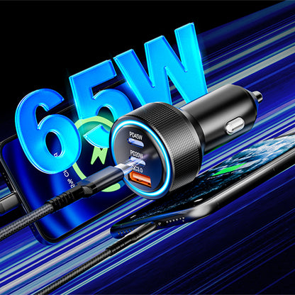 Auto nabíječka Techsuit C6 DriveBoost, 60W, 3A, 1 x USB-A - 2 x USB-C, Stříbrná