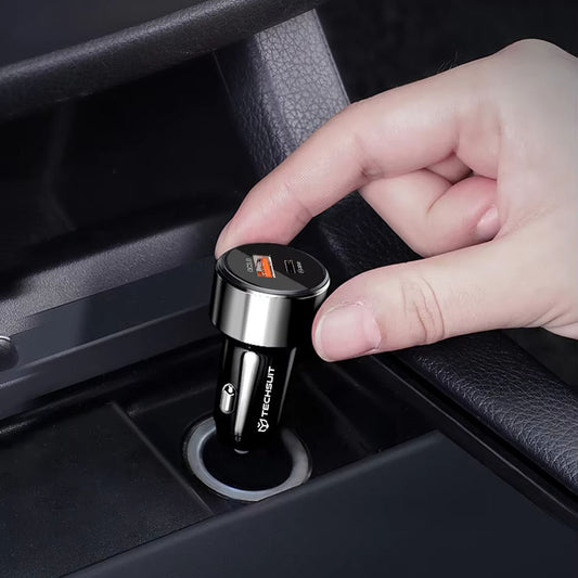 Auto nabíječka Techsuit TE-P31 Premium, 48W, 3A, 1 x USB-A - 1 x USB-C, Černá