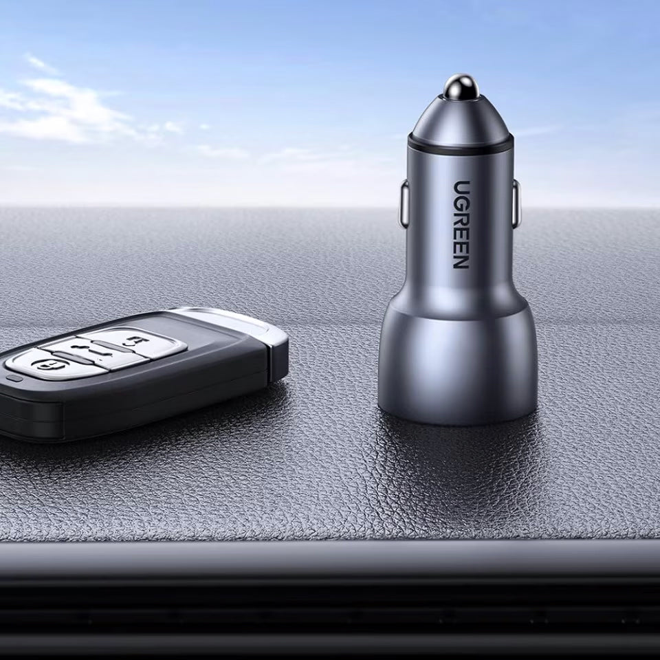 Nabíječka do auta UGREEN CD213, 36W, 3A, 2 x USB-A, šedá 