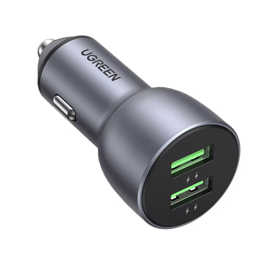 Nabíječka do auta UGREEN CD213, 36W, 3A, 2 x USB-A, šedá 