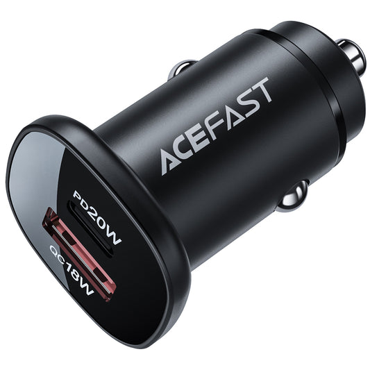 Auto nabíječka Acefast B1, 38W, 3A, 1 x USB-A - 1 x USB-C, Černá