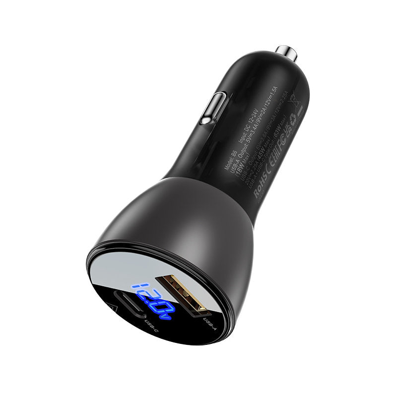 Auto nabíječka Acefast B6, 63W, 3,6A, 1 x USB-A - 1 x USB-C, černá