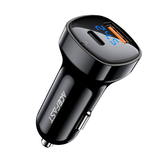 Auto nabíječka Acefast B4, 66W, 3A, 1 x USB-A - 1 x USB-C, Černá
