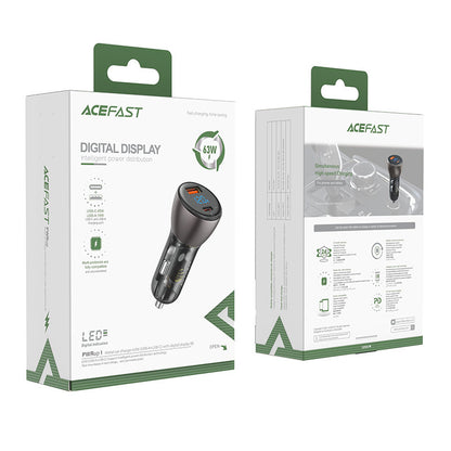 Auto nabíječka Acefast B6, 63W, 3,6A, 1 x USB-A - 1 x USB-C, černá