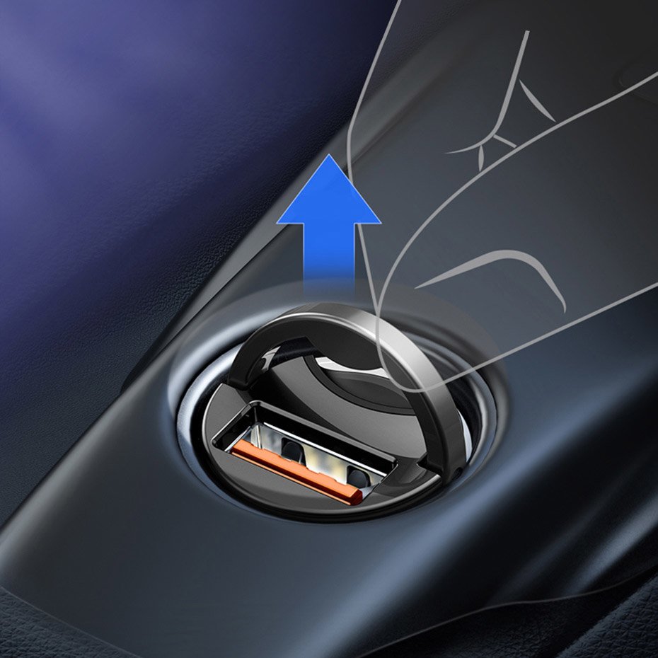 Auto nabíječka Baseus Star Mini, 30W, 3A, 1 x USB-A, Šedá VCHX-A0G