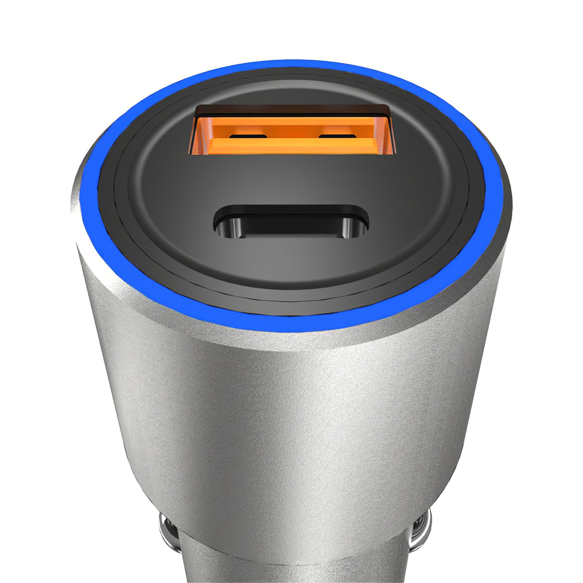 USB auto nabíječka Dudao R4PQ, 1 x USB - 1 x USB Typ-C, 22,5 W, Quick Charge - Power Delivery, šedá