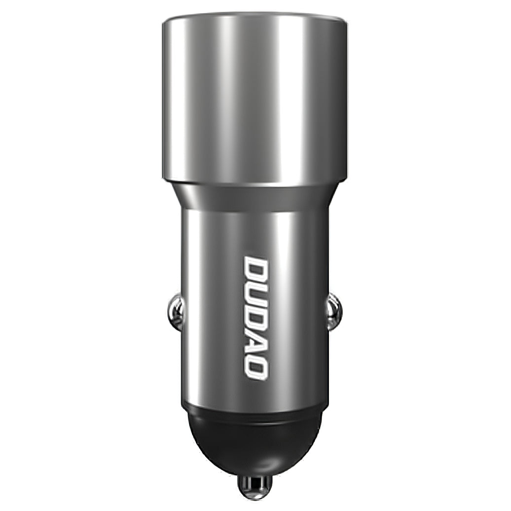USB auto nabíječka Dudao R4PQ, 1 x USB - 1 x USB Typ-C, 22,5 W, Quick Charge - Power Delivery, šedá