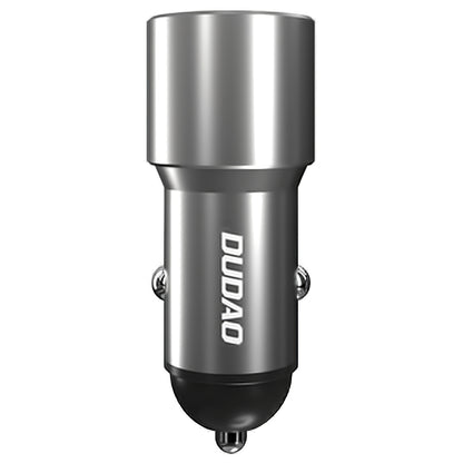 USB auto nabíječka Dudao R4PQ, 1 x USB - 1 x USB Typ-C, 22,5 W, Quick Charge - Power Delivery, šedá