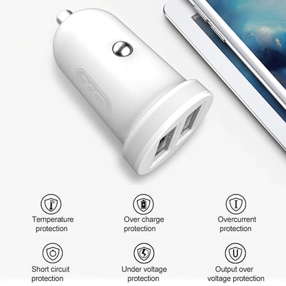 Auto nabíječka XO Design CC-18, 10.5W, 2.1A, 2 x USB-A, Bílá