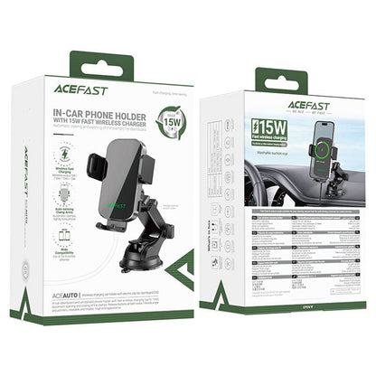 Bezdrátová auto nabíječka Acefast D53, 15W, 1.67A, Černá
