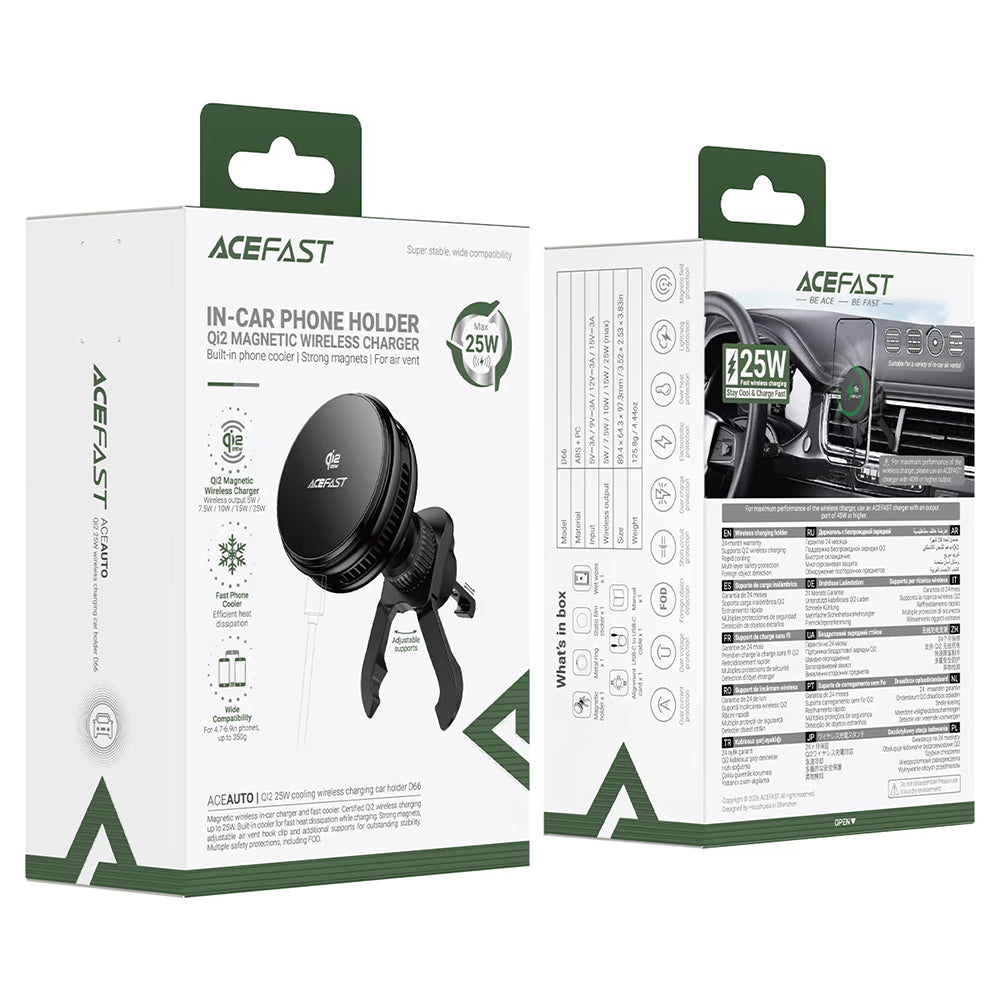 Bezdrátová autoadaptér Acefast D66, 25W, černá