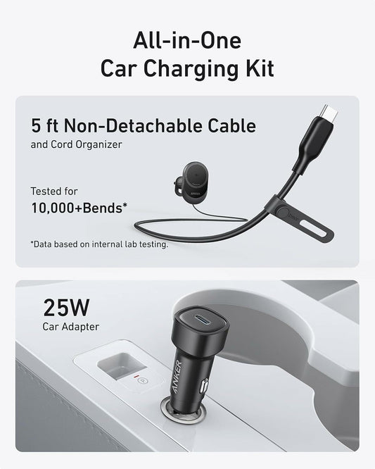 Bezdrátová autonabíječka Anker MagGo, 15W, 1.67A, Černá B2932G11