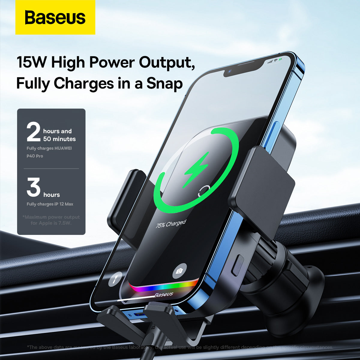Bezdrátová autonabíječka Baseus Halo, 15W, 1.67A, černá SUDD000001