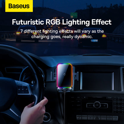 Bezdrátová autonabíječka Baseus Halo, 15W, 1.67A, černá SUDD000001