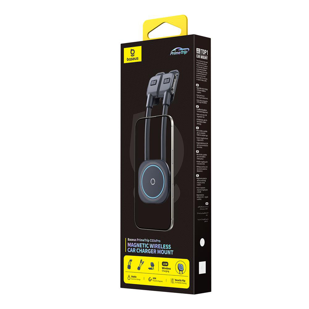 Bezdrátová auto nabíječka Baseus PrimeTrip C03s Pro, 15W, 1.67A, Černá C0013803