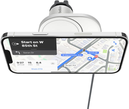 Bezdrátová autoadaptér Belkin BoostCharge Pro, 15W, 1,67A, bílá WIC008btGR-V2