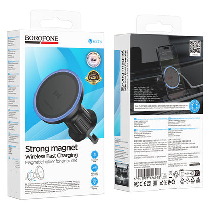 Bezdrátová auto nabíječka Borofone BH224 Flash, 15W, 1.67A, Černá
