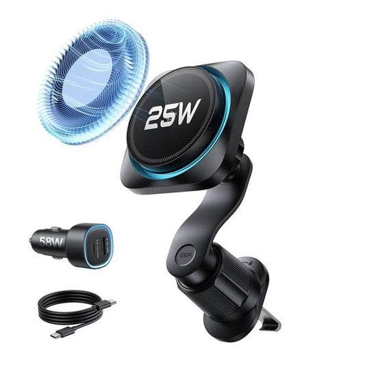 Bezdrátová auto nabíječka ESR, 25W, Černá