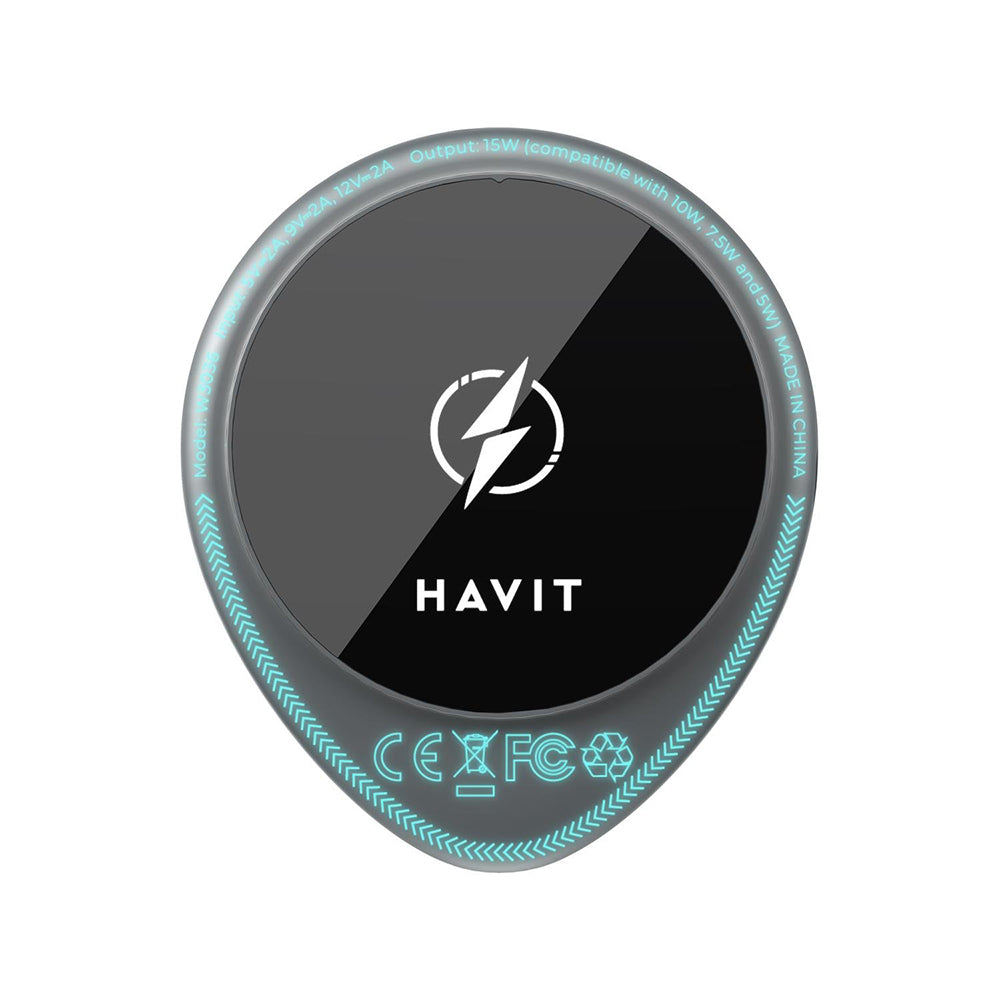 Bezdrátová autonabíječka HAVIT W3036, 15W, 1.67A, černá