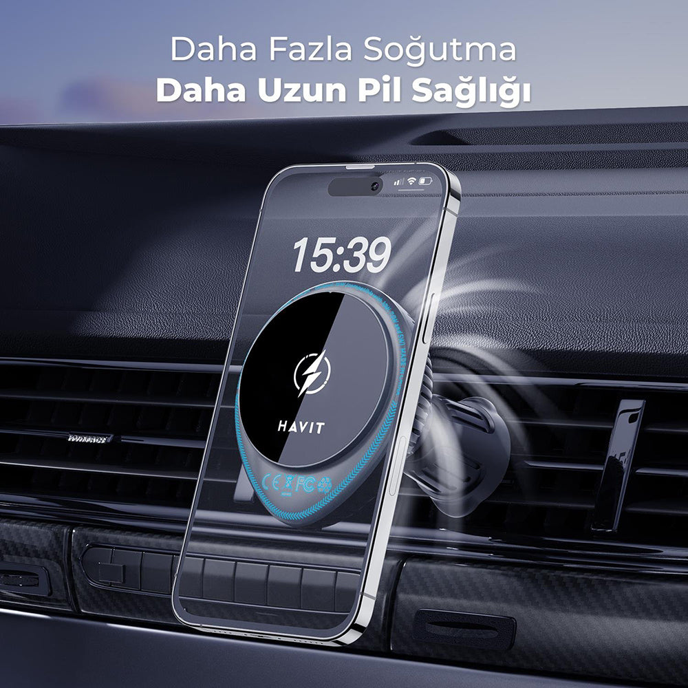 Bezdrátová autonabíječka HAVIT W3036, 15W, 1.67A, černá