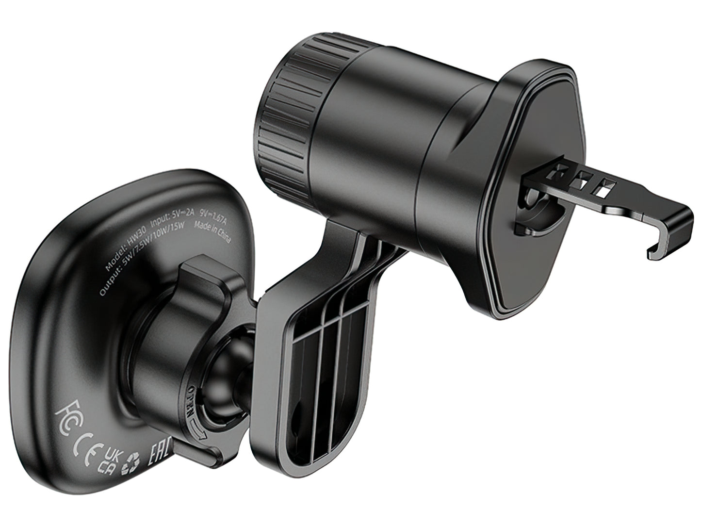 Bezdrátová auto nabíječka HOCO HW30, 15W, 1.67A, Černá
