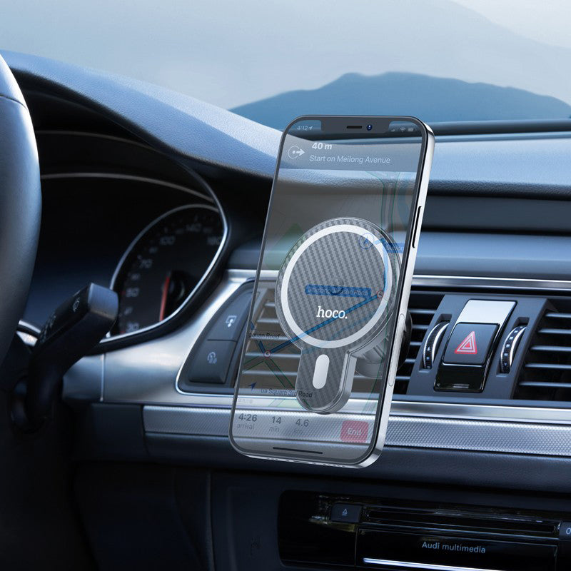 Bezdrátová autonabíječka HOCO CA85, 15W, 1.67A, Černá