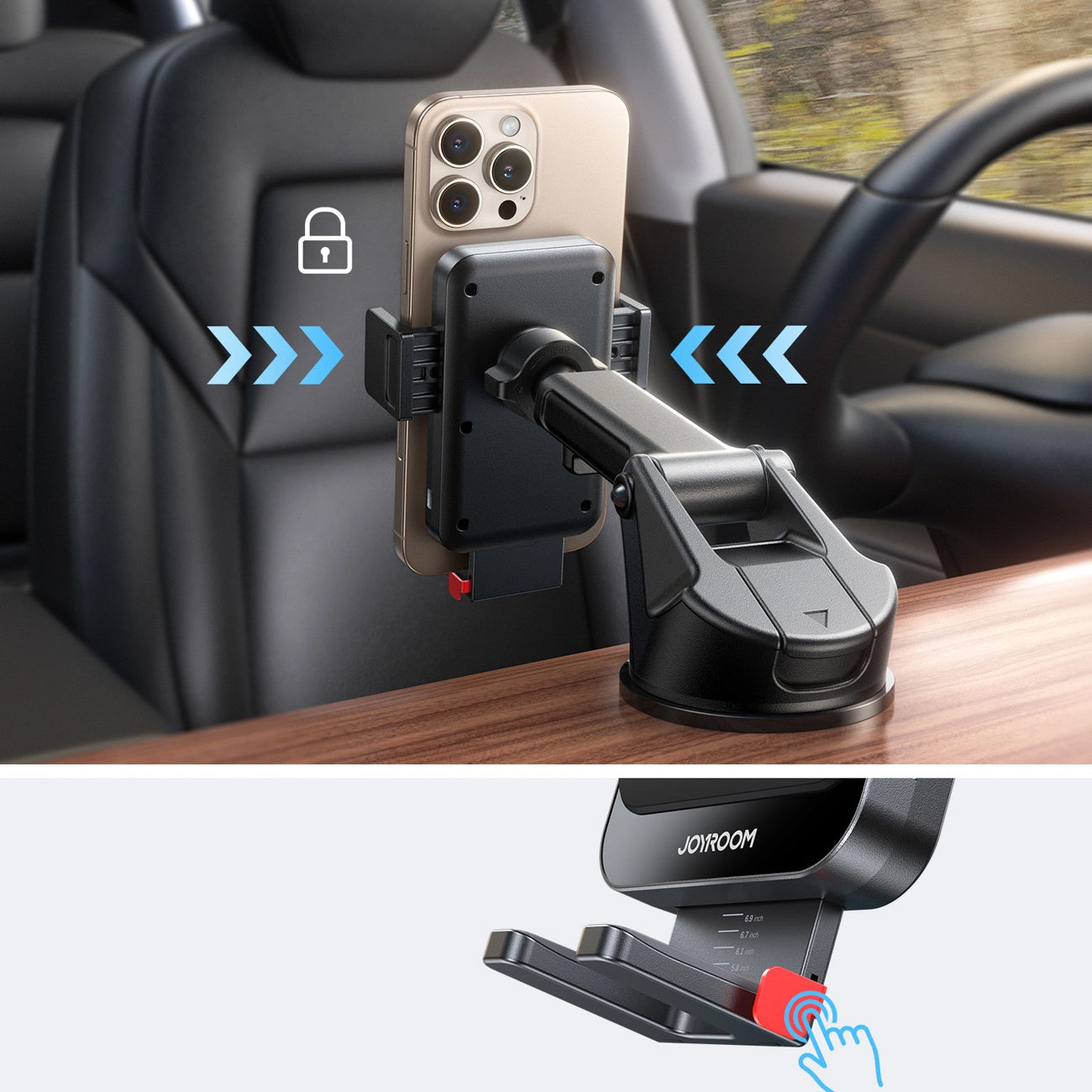 Bezdrátová autonabíječka Joyroom JR-ZS241S, 15W, 1.67A, Černá