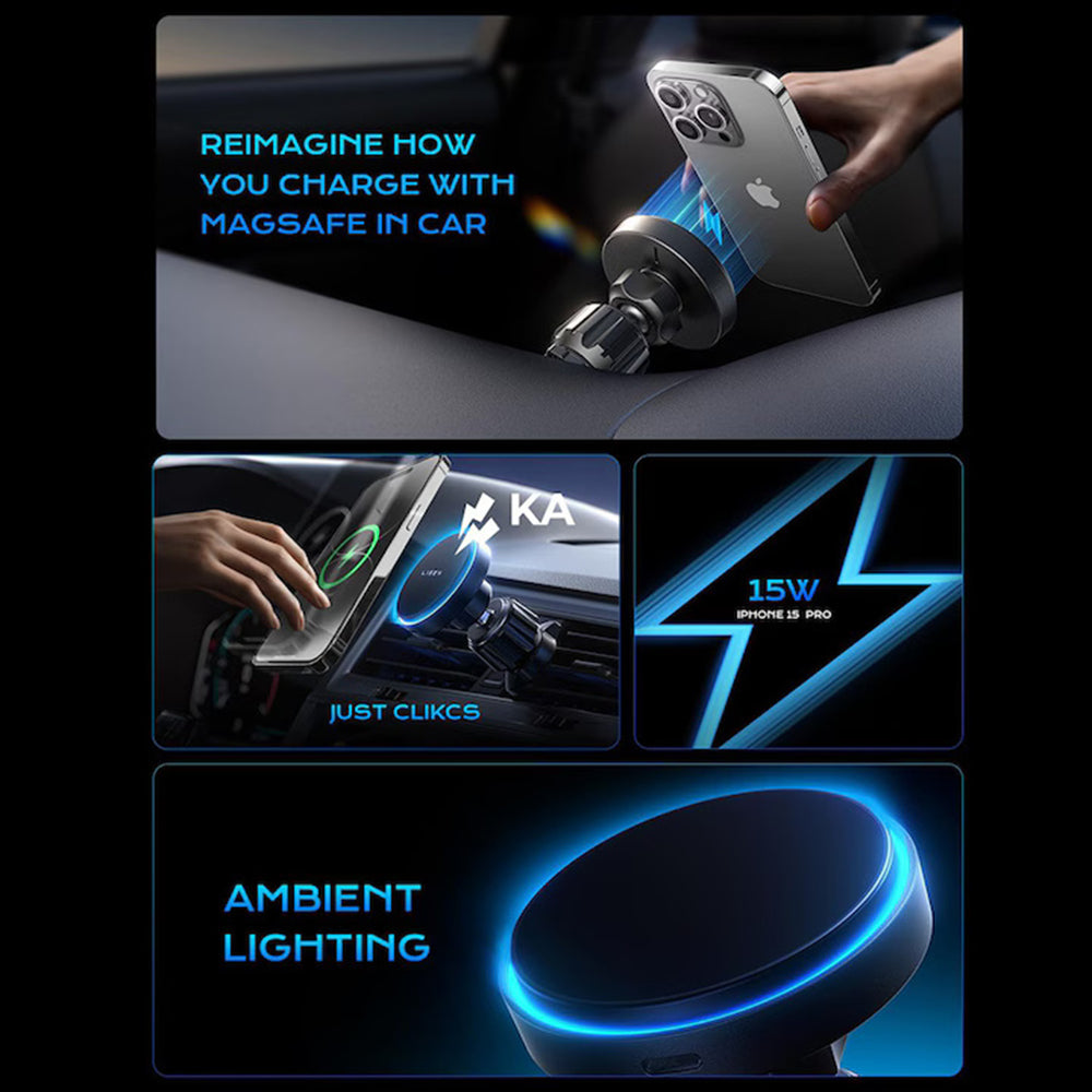 Bezdrátová autoadaptér Lisen, 15W, 1,67A, černá YL0225070006