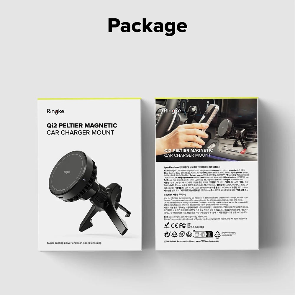 Bezdrátová autonabíječka Ringke, 15W, 1.67A, černá