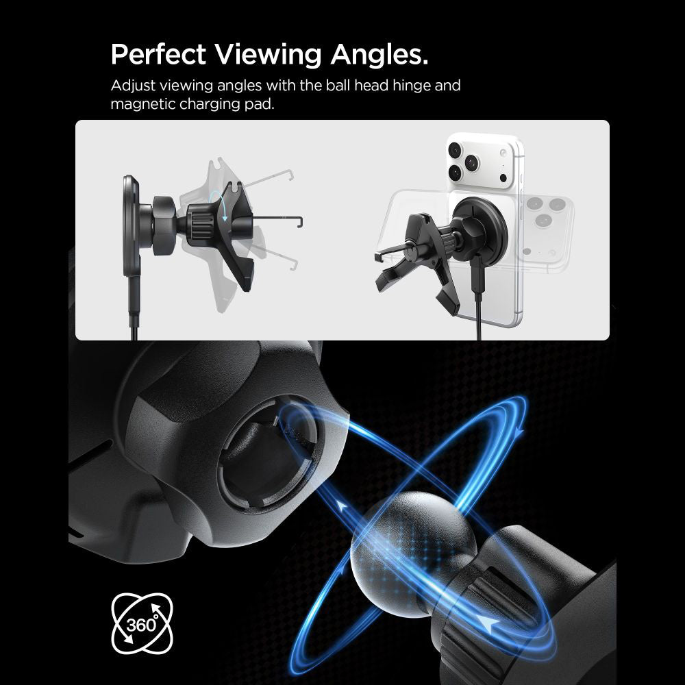 Bezdrátová autonabíječka Spigen EV15MAQ Essential, 15W, 1.67A, Černá ACP10513