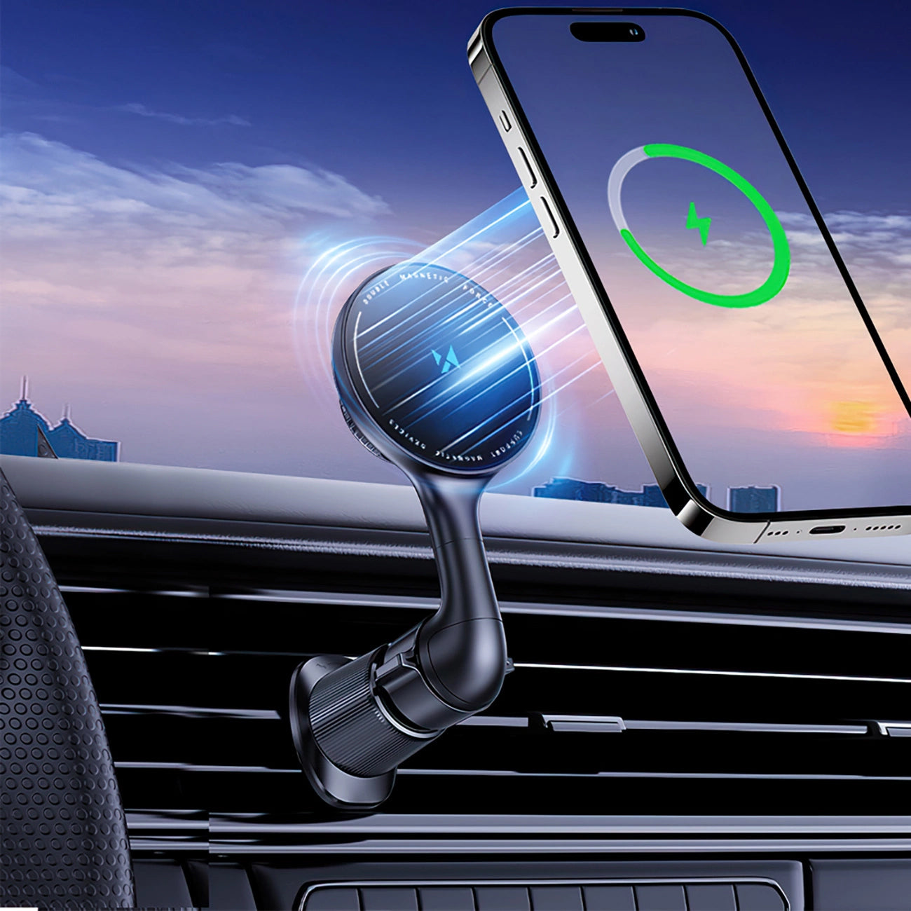 Bezdrátová autonabíječka WZK WCT5-6S4Y, 15W, 1.67A, Černá