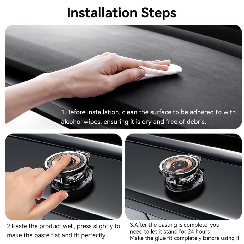 Bezdrátová autonabíječka XO Design CX036, 15W, 1.67A, Černá