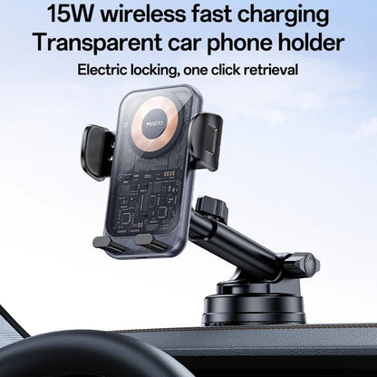 Bezdrátová autonabíječka Yesido C307, 15W, 1.67A, Černá