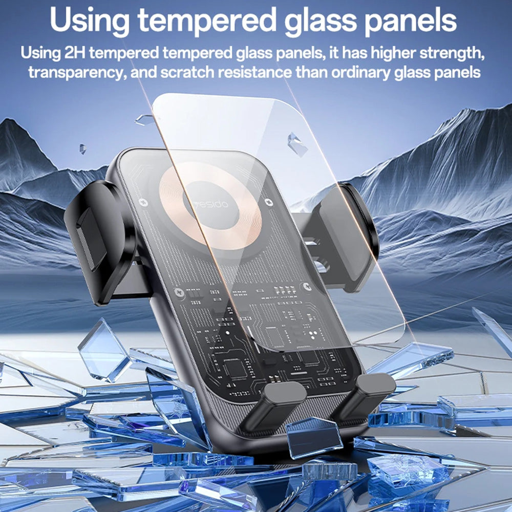 Bezdrátová autonabíječka Yesido C307, 15W, 1.67A, Černá