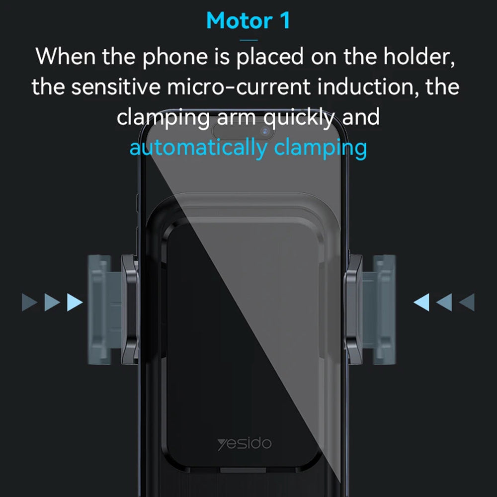 Bezdrátová autonabíječka Yesido C312, 15W, 1.67A, Černá