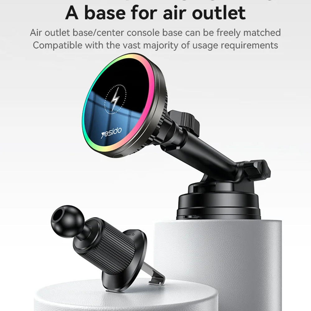 Bezdrátová autonabíječka Yesido C315, 15W, 1.67A, černá