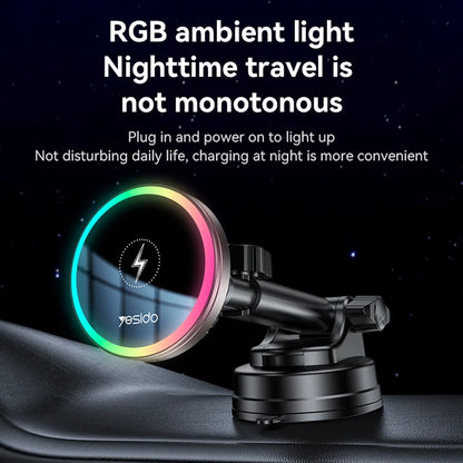 Bezdrátová autonabíječka Yesido C315, 15W, 1.67A, černá