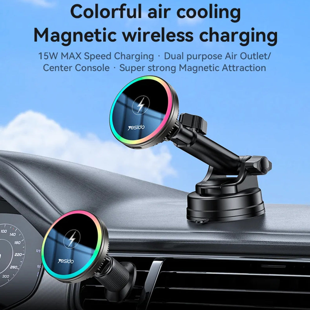 Bezdrátová autonabíječka Yesido C315, 15W, 1.67A, černá