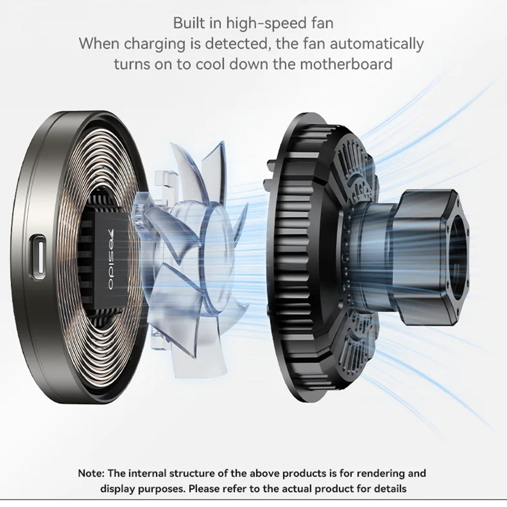 Bezdrátová autonabíječka Yesido C315, 15W, 1.67A, černá