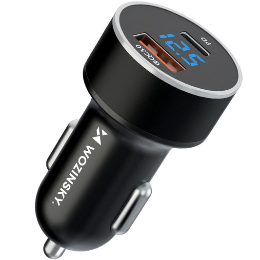 Nabíječka do auta WZK WDCCAC, 36W, 3A, 1 x USB-A - 1 x USB-C, černá 