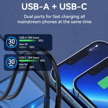 Nabíječka do auta WZK WDCCAC, 36W, 3A, 1 x USB-A - 1 x USB-C, černá 