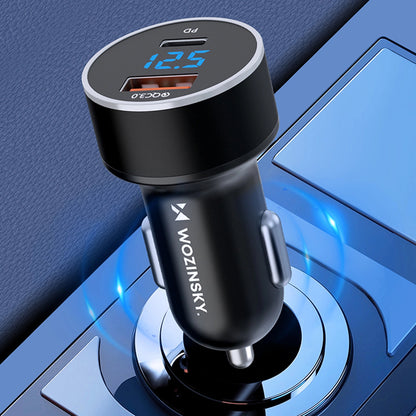 Nabíječka do auta WZK WDCCAC, 36W, 3A, 1 x USB-A - 1 x USB-C, černá 