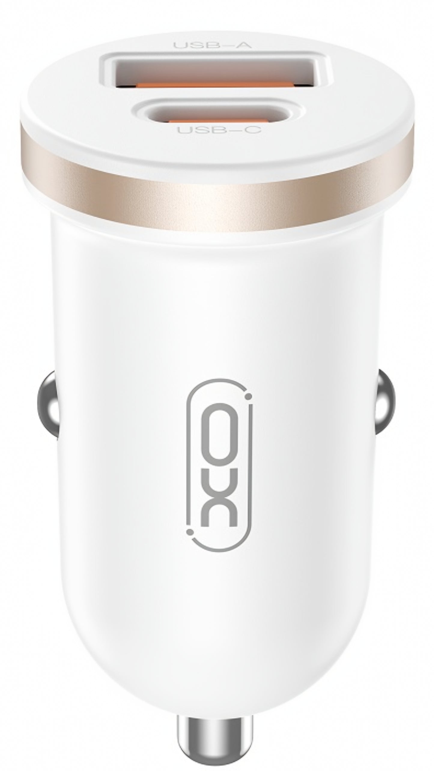 Auto nabíječka XO Design CC56, 30W, 3A, 1 x USB-A - 1 x USB-C, Bílá