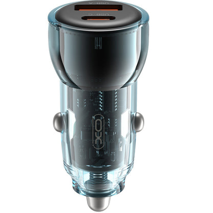 Autonabíječka XO Design CC60, 60W, 3A, 1 x USB-A - 1 x USB-C, Modrá
